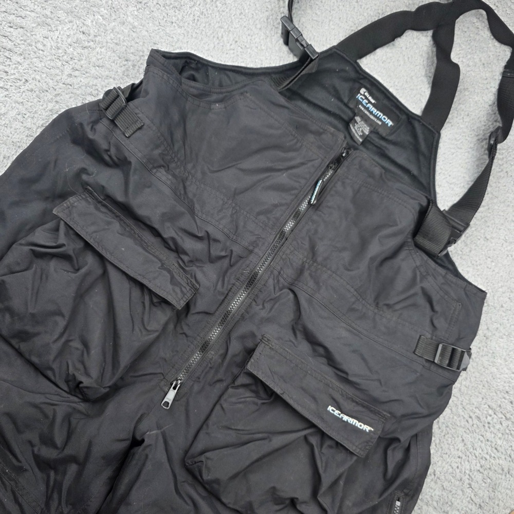 Clam IceArmor Bib Overalls Men XL Black Insulated Ice Fishing Winter Workwear